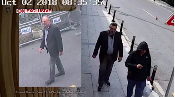 VIDEO. Un suspect îmbrăcat în hainele jurnalistului Jamal Khashoggi a fost surprins de camerele de supraveghere