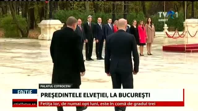 VIDEO. Preşedintele Confederaţiei Elveţiene, primit la Palatul Cotroceni de Klaus Iohannis