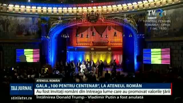 VIDEO. Gala "100 pentru Centenar", la Ateneul Român. Au fost invitaţi români din întreaga lume care au promovat valorile ţării