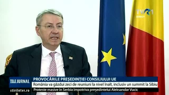 VIDEO. Provocările preşedinţiei Consiliului UE. România va găzdui zeci de reuniuni la nivel înalt, inclusiv un summit la Sibiu