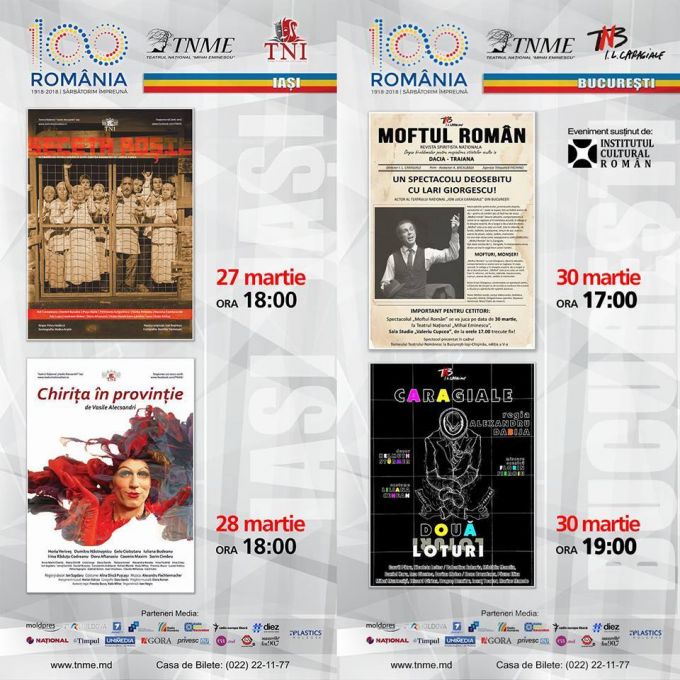 VIDEO. În anul Centenar, Teatrele Naţionale din Bucureşti şi Iaşi vin la Chişinău