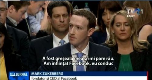 Mark Zuckerberg, audiat în Congres: Am înfiinţat Facebook, eu conduc şi sunt responsabil pentru ceea ce se întâmplă aici