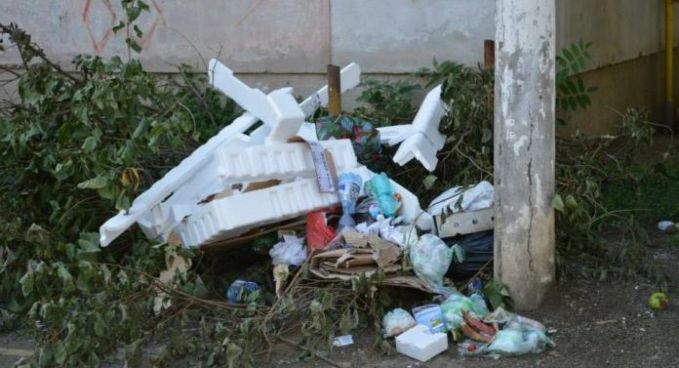 O locuitoare a Chişinăului s-a ales cu o amendă după ce a aruncat deşeuri în curtea blocului