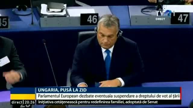 VIDEO. Aleşii europeni cer la Strasbourg, în sesiune plenară, sancţionarea Ungariei pentru derapajele de la valorile europene