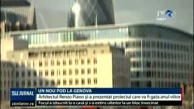VIDEO. Un nou pod la Genova, după tragedia din august. Arhitectul Renzo Piano şi-a prezentat proiectul care va fi gata anul viitor
