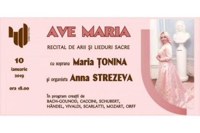 Recital de arii şi lieduri sacre cu genericul „Ave Maria” la Sala cu Orgă din Chişinău