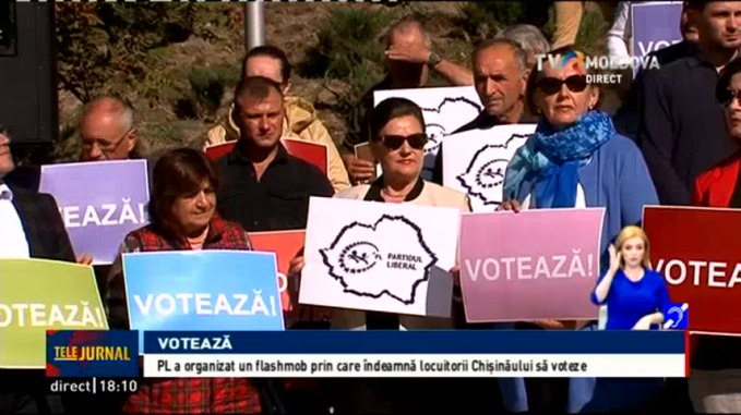 PL a organizat un flashmob prin care îndeamnă locuitorii Chişinăului să voteze