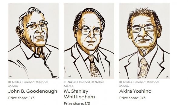 Nobel 2019 - John B. Goodenough, M. Stanley Whittingham şi Akira Yoshino, laureaţii premiului pentru Chimie. Cercetătorii au dezvoltat bateriile litiu-ion
