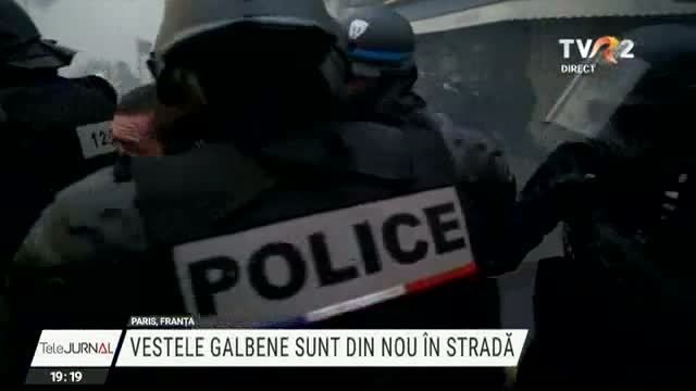 VIDEO. În Franţa, vestele galbene au ieşit din nou în stradă. 70 de persoane, arestate la Paris