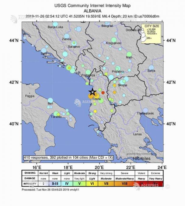 Albania: Cutremur cu magnitudinea 6,4 - cel mai puternic din ultimii 20 de ani