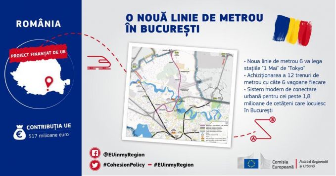 Comisarul european Corina Creţu aprobă o finanţare de peste o jumătate de miliard de euro pentru o nouă magistrală de metrou în Bucureşti