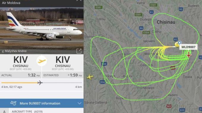 Un avion a făcut mai multe cercuri deasupra ţării timp de două ore. Explicaţia, zboruri de training pentru piloţii Air Moldova