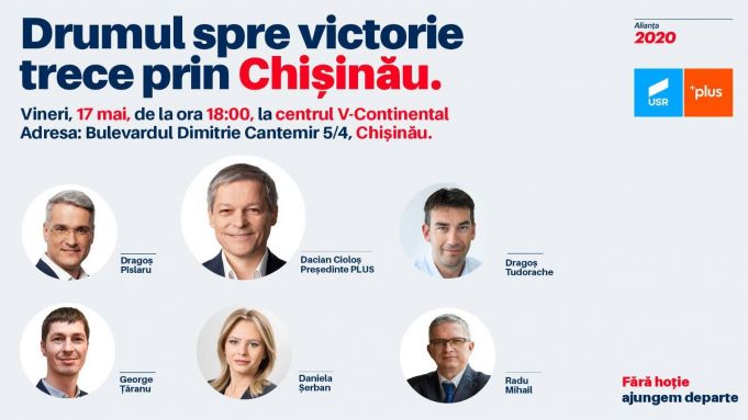 Discuţie cu Dacian Cioloş şi Alianţa 2020 USR PLUS: Drumul spre victorie trece prin Chişinău