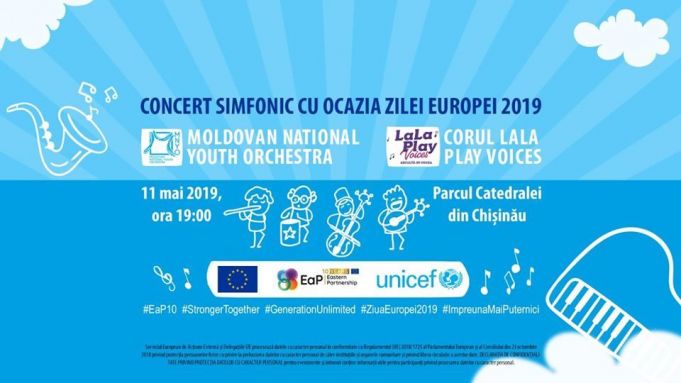 Concert simfonic cu ocazia Zilei Europei, în scuarul Catedralei din Chişinău