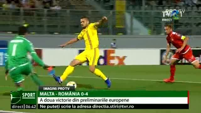 VIDEO. Euro 2020. România s-a impus cu 4-0 în Malta şi urcă pe locul 2 în grupa din preliminarii