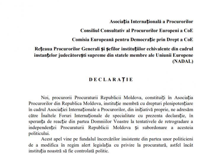 Procurorii din R. Moldova nu vor un procuror general venit de peste hotare. Modificarea va face ca „instituţia să fie subordonată politic”