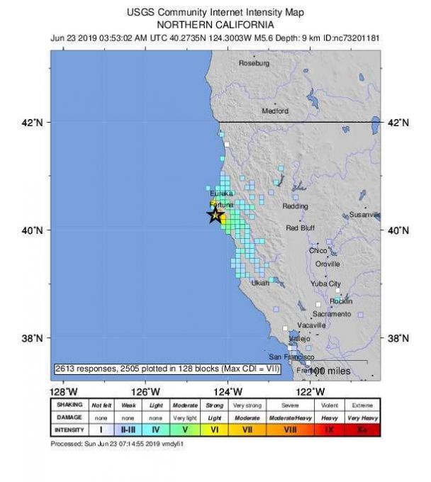 SUA - Un cutremur cu magnitudinea 5,6 s-a produs în nordul Californiei