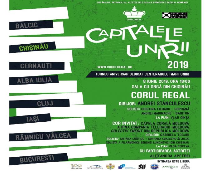 Corul Regal va concerta la Chişinău, pe 8 iunie, în cadrul turneului Capitalele Unirii