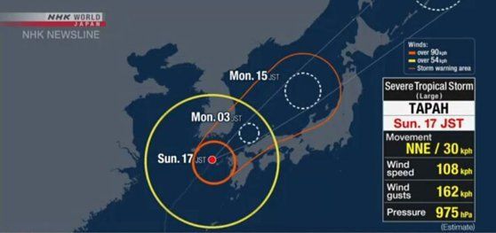 Japonia, afectată de taifunul Tapah: Peste 400 de zboruri au fost anulate din cauza ploilor abundente şi a vântului puternic