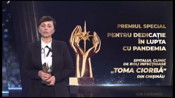 Gala TVR Moldova: Premiul special pentru dedicaţie în lupta cu pandemia, acordat Spitalului Clinic de Boli Infecţioase "Toma Ciorbă” din Chişinău