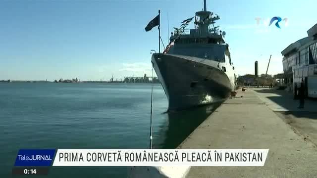 VIDEO. O corvetă de ultima generaţie fabricată pe şantierul naval de la Galaţi a fost predată Marinei pakistaneze