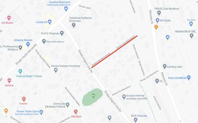 De luni, traficul rutier de pe strada Ioan Botezătorul din Chişinău va fi sistat