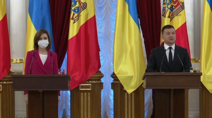 VIDEO. Principalele declaraţii ale Maiei Sandu şi Volodimir Zelenski făcute după întrevederea de la Kiev