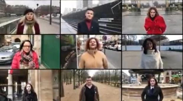 Artişti, scriitori, dramaturgi, muzicieni şi actori au recitat versuri din Glossa eminesciană pe străzile Parisului