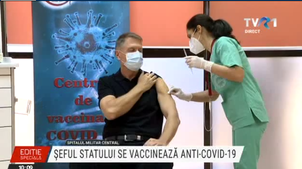 VIDEO. Preşedintele României, Klaus Iohannis, s-a vaccinat: Este o procedură simplă. Recomand tuturor vaccinarea