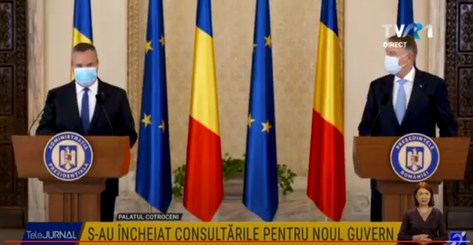 Nicolae Ciucă, desemnat premier de preşedintele României, Klaus Iohannis. Ciucă: „Vom negocia cu toate forţele responsabile, să reuşim să alcătuim guvernul şi să fie aprobat în Parlament”