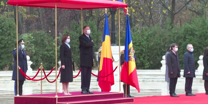 VIDEO. Ceremonia de întâmpinare a Preşedintelui Republicii Moldova, Maia Sandu, de către Preşedintele României, Klaus Iohannis