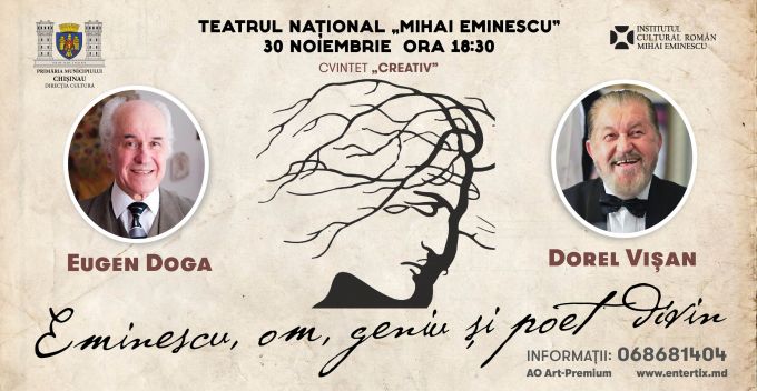 Un spectacol muzical-poetic inedit cu participarea compozitorului Eugen Doga şi a actorului Dorel Vişan va avea loc la Chişinău