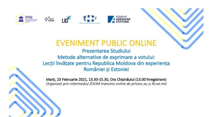 LIVE. Prezentarea studiului „Metode alternative de exprimare a votului: Lecţii învăţate pentru Republica Moldova din experienţa României şi Estoniei”