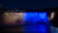 FOTO Cascada Niagara, iluminată în culorile Uniunii Europene, de Ziua Europei