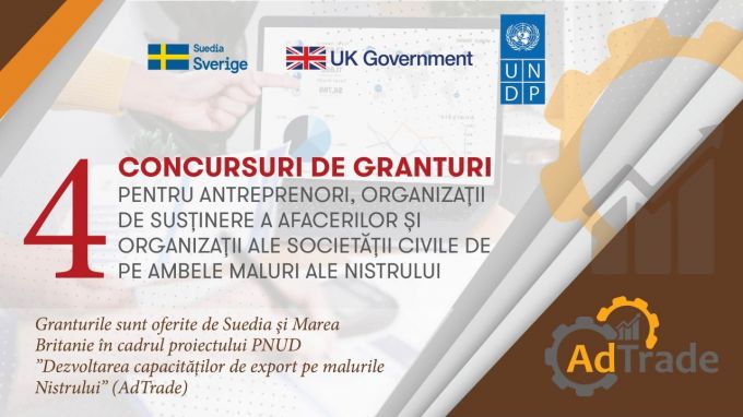 PNUD, Suedia şi Marea Britanie au lansat patru concursuri de granturi pentru dezvoltarea afacerilor inovative pe ambele maluri ale Nistrului