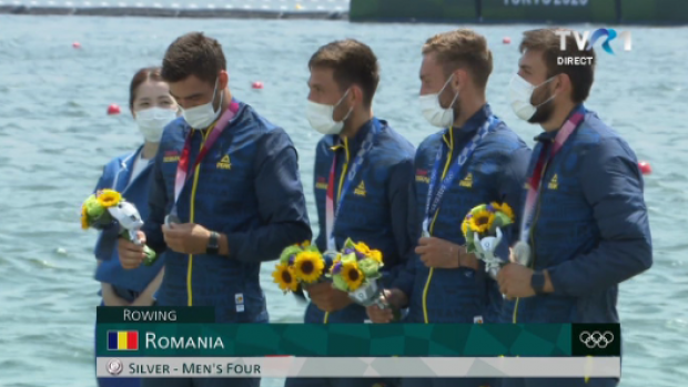JO 2020 - Canotaj: România, medaliată cu argint la Tokyo în proba masculină de patru rame