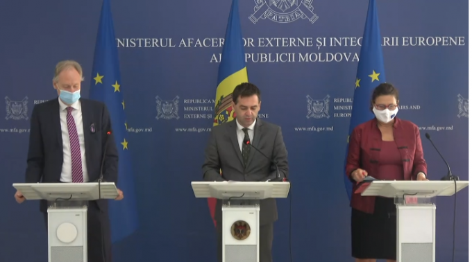 VIDEO. Conferinţă de presă susţinută de ministrul Afacerilor Externe şi Integrării Europene al R Moldova, Nicu Popescu şi doi oficiali de rang înalt ai Comisiei Europene