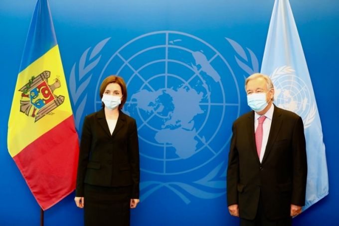 Provocările cu care se confruntă R. Moldova, discutate la întrevederea dintre preşedintele Maia Sandu şi Secretarul General al ONU, António Guterre
