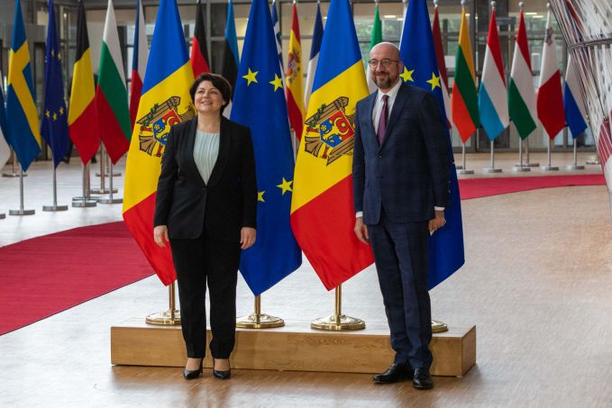 Premierul R. Moldova, Natalia Gavriliţa, a avut o întrevedere cu Charles Michel, preşedintele Consiliului European