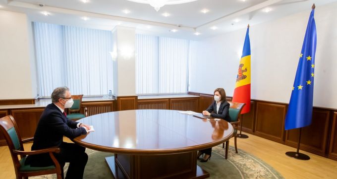 Maia Sandu a discutat cu şeful Misiunii OSCE în R. Moldova, Claus Neukirch, despre evoluţiile mediului de securitate în spaţiul estic şi în regiunea transnistreană