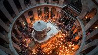VIDEO. Ceremonia de primire a Sfintei Lumini de la Biserica Sfântului Mormânt din Ierusalim